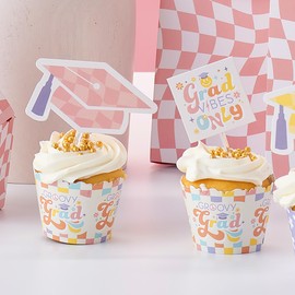 Big Dot of Happiness Groovy Grad - Hippie Graduation Party Decorations - Party Cupcake Wrappers - Set of 12