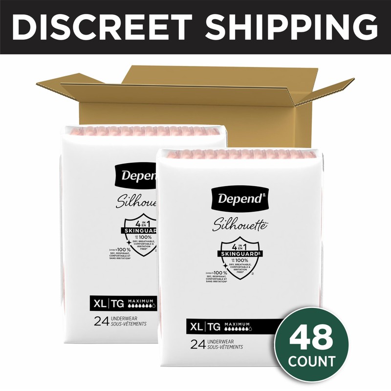 Depend Silhouette Adult Diapers, Incontinence & Postpartum Bladder Leak Underwear