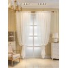Lace Curtains for Windows 63 inch Drop Vintage Net Curtains