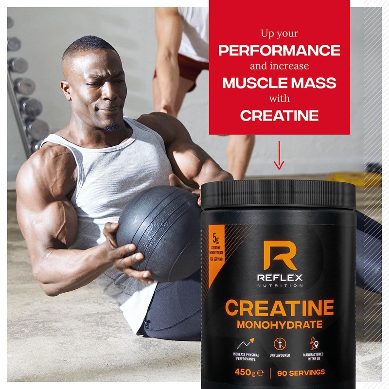 Reflex Nutrition Creatine Monohydrate, 100 Percent Creatine Monohydrate, 450g