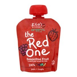 THREE PACKS of EllaS Kitchen - Organic Smoothies The Red One Fruit Smoothie 90g x 12