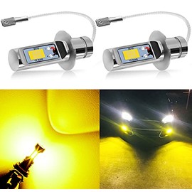 AUXLIGHT H1 LED Fog Light DRL Bulbs, 3000 Lumens Extremely Bright Bulbs Replacement for Cars, Trucks, Golden Yellow