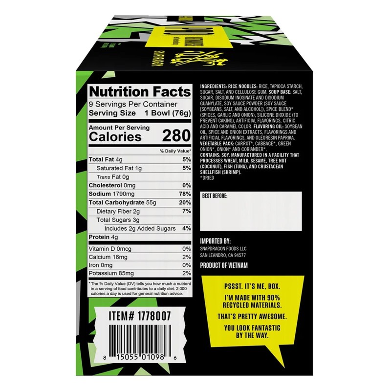 Snapdragon Vietnamese Pho Bowls (9 X 2.1 Oz)Total Net Wt