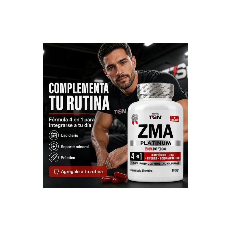 ZMA Platinum | Zinc, Magnesio, B6 y Piperina | Fórmula