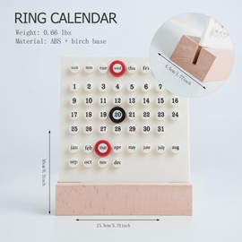 LAVENGASK 2025 2026 Desktop Calendar Creative Durable Wooden and Acrylic Yearless Calendar Compact and Portable Reusable Stylish Home Office School Decor Fun Desk Accessory Ideal Gift (Green)