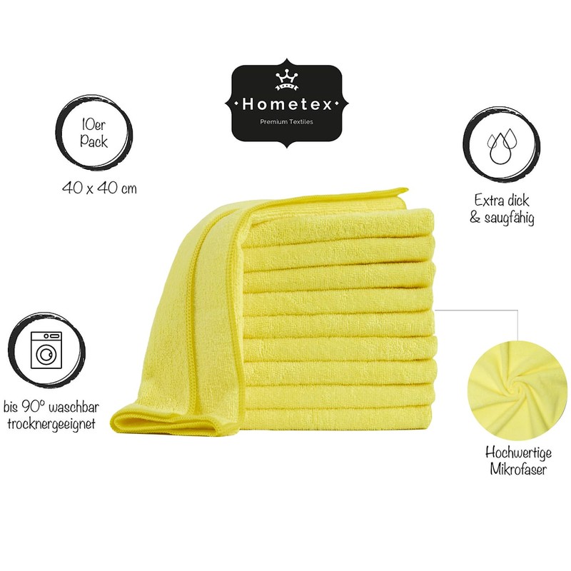 Premium Microfibre Cleaning Cloth, Set of 10, Microfibre Cloth, Extra