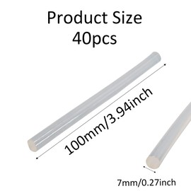 pson 40Pcs 3.94 x 0.27 Inch Hot Glue Sticks for Glue Gun, Perfect for DIY Crafts, Wood, Plastic, Glass, Fabrics, Foam, Bonding Projects(White)