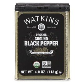 Watkins Gourmet Organic Spice Tin, Ground Black Pepper, 4 oz