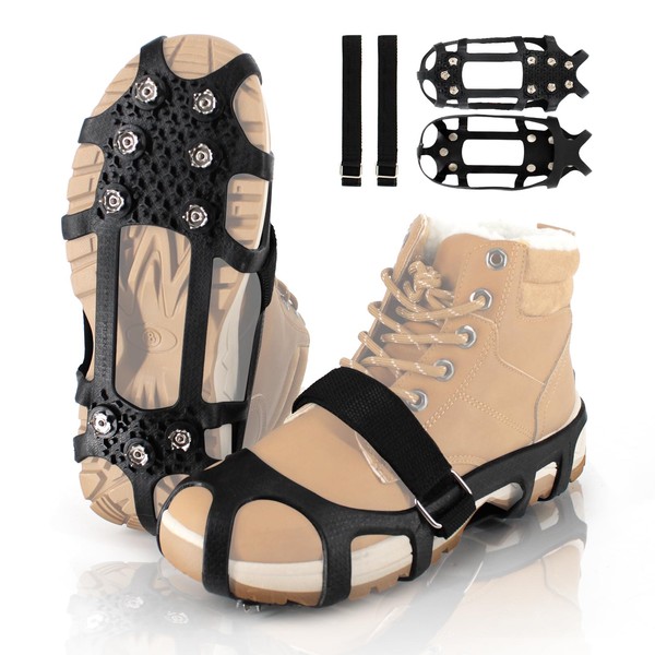 Xproutdoor Ice Cleats Snow Grips, Non-Slip Traction with 9 Spikes