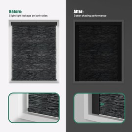 Bliwans Light Blocking Strips for Window Shades and Blinds, 100% Blackout PVC Side Tracks Light Blocker for Blinds, Window Light Blocker for Bedroom(Black, 58", 4PCS)