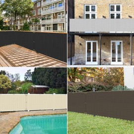 Coarbor 2.5'x10' Balcony Privacy Fence Screen Balcony Cover for Balcony Outdoor Porch Verandah Deck Terrace Patio Backyard Railing 160GSM Up to 90% Blockage Beige