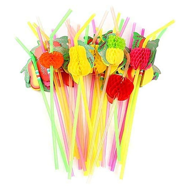 108 Pieces Hawaiian Tropical Party Decoration Set Leaves Flowers Umbrellas