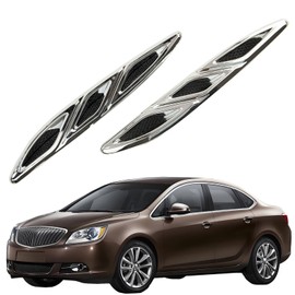 2PCS Chrome Front Hood Engine Vent Grille Molding Trim Left & Right Compatible with Buick Verano 2012 2013 2014 2015 2016, Intake Scoop Turbo Bonnet Vent Hood Air Vent Trim Cover,OE 20811309 20811310