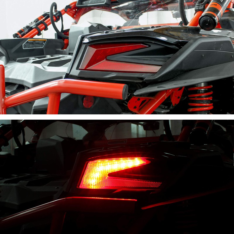 SAUTVS LED Taillights for Can Am X3, Red Rear Brake