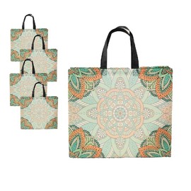 AdrEta Reusable Shopping Bags 4 Packs Foldable Grocery Bags Waterproof Grocery Tote Bags