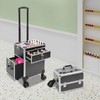 HAPPCUCOE Rolling Makeup Train Case, Travel Suitcase Makeup Trolley Makeup