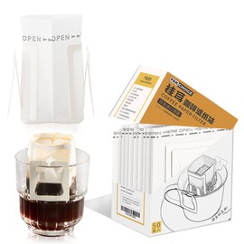 Drip Coffee Filter Bags, FainFun Pack of 50 Coffee Filters for Hanging with Hanging Ears, Filter Coffee Bags for Cup, Coffee Drip Filter, Disposable, Coffee Filter Bags, White for Camping, Travel,