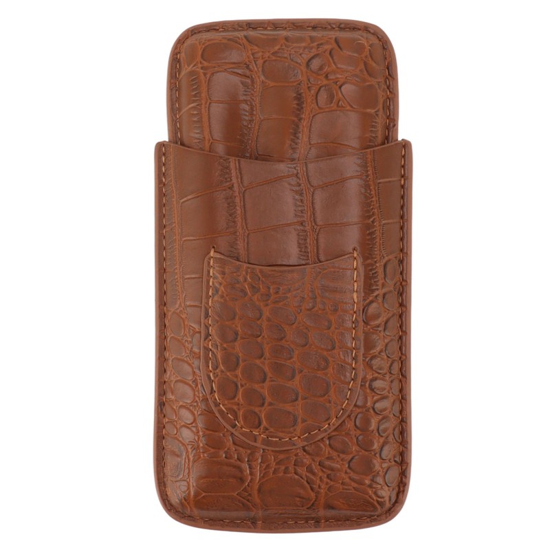 Cigar Holder Case Artificial Leather Portable Durable Elegant 3 Finger