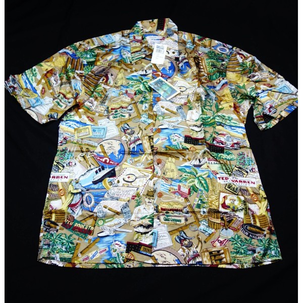 Reyn Spooner NEW! REYN SPOONER CAMP SHIRT -M- CUBAN CIGAR