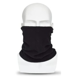 Windproof Neck Gaiter Snood for Men Women Cold Weather Face Scarf Headwear for Skiing Running Cycling (Black)
