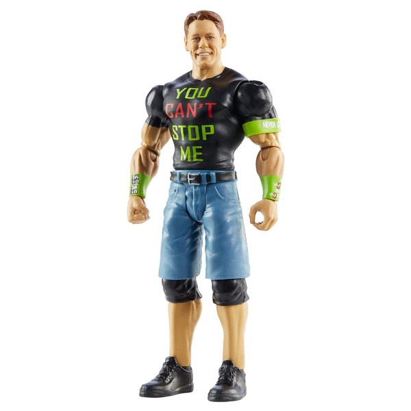 WWE Mattel John Cena Basic Series #113 Action Figure in 6-inch Scale with Articulation & Ring Gear, Multi (GLB17)