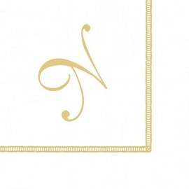 Entertaining with Caspari Monogram Initial N Paper Cocktail Napkins, Pack of 20
