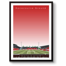 GroundDesigns WREXHAM FC Football Gift RACECOURSE GROUND Stadium Art Unframed A3 Print WXM