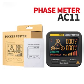 BuyWeek AC11 Socket Tester, Intelligent Electric Voltage Tester, LCD Display, Socket Tester, Voltage Tester for Home, Factories (EU Plug)