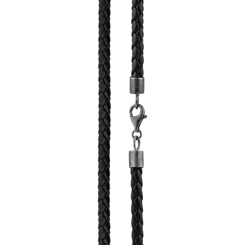 Kuzzoi ZOI-001 Men’s Leather Necklace with Cross Pendant Solid 925