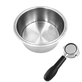 51mm Coffee Portafilter Basket, 2 Cups Stainless Steel Pressurized Coffee Filter Basket Bottomless Portafilter Espresso Machines Accessories