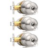 Probrico Brushed Nickel One Keyway Ball Door Knobs Entry Lock