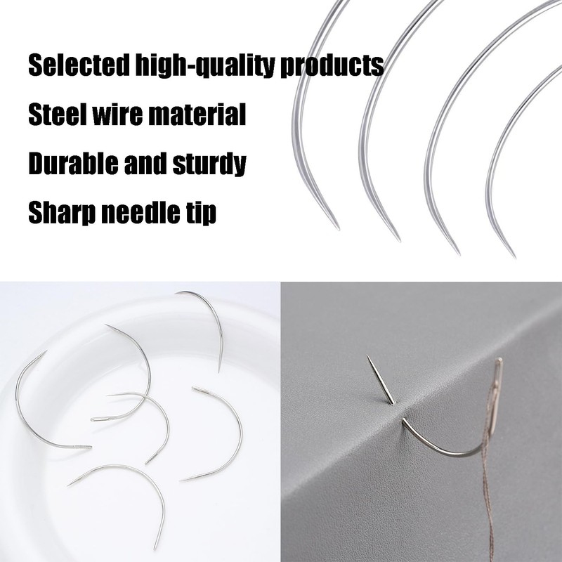Pack of 12 curved needles, curved needles, thin needle, upholstery
