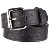F&L CLASSIC Genuine Full Grain Western Engraved Tooled Leather Belt