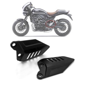 Heimo Motorcycle CNC Foot Peg Footrest Heel Plate Guard Protector Kawasaki Z900RS 2017-2021 2022 2023 (No Logo) (Black)