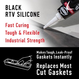 ABRO RTV Silicone Sealant and Gasket Maker: Up to 500 Degree F Heat, High Temp Silicone Sealant, 3 oz/85g Tube - Black, Pack of 12