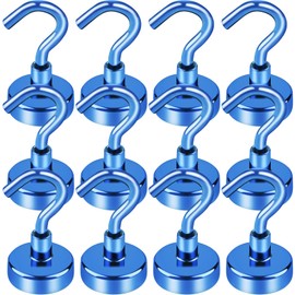 LOVIMAG Cruise Essentials, 28lbs Cruise Door Magnets, Blue Magnetic Hooks for Cruise Cabins, Magnetic Hooks for Hanging, Refrigerator, -12 Pack