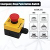 KEYMOO Emergency Stop Push Button Switch,10A 660V with Waterproof Box