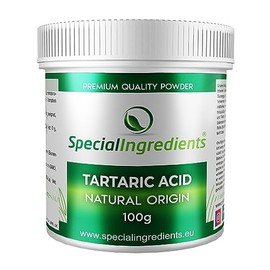 Special Ingredients Tartaric Acid Powder (Tartaric Acid) - Premium Quality Extra Fine Powder - Vegan, GMO Free, Gluten Free - Recyclable Container (100 g)