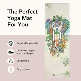 Shakti Warrior Samskara TPE Yoga Mat - Artist Designed, Premium Printed mats, Non Slip, Great for Regular & Hot Yoga, Pilates and Workout (72 inch x 24 inch x 6mm Thick)