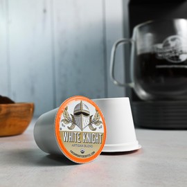 Fresh Roasted Coffee, Organic White Knight | USDA Organic, Kosher | Light Roast 72 Pods for K Cup Brewers