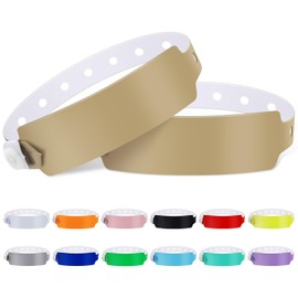 100pcs Colored Vinyl Wristbands, Waterproof Wristbands, Security Wrist Bands, Event Wristbands for Bar Club Festival Music Meeting, Pool Parties,Outdoor Sports (Color : Gold)