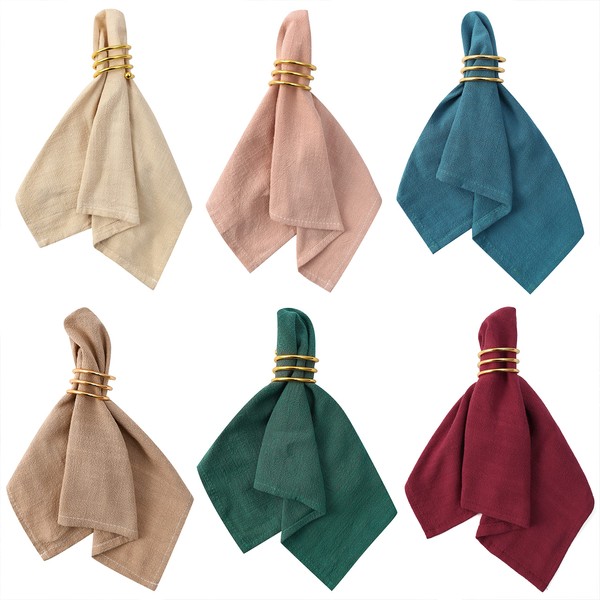 ZURLEFY Juego de 6 servilletas de lino reutilizables de 15.7