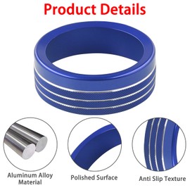 ZOXOQ Air Conditioner Knob Cover for Ford Maverick Accessories 2022 2023 2024 Center Console Volume Radio Headlight Knob Trim Gear Shift Switch Ring Engine Start Stop Button Cap (7pcs, Blue)