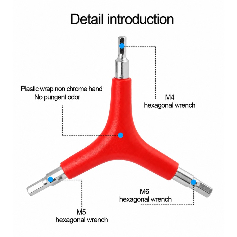 3-Way Y-Shaped Hex Wrench, 4mm 5mm 6mm Allen Key Tool