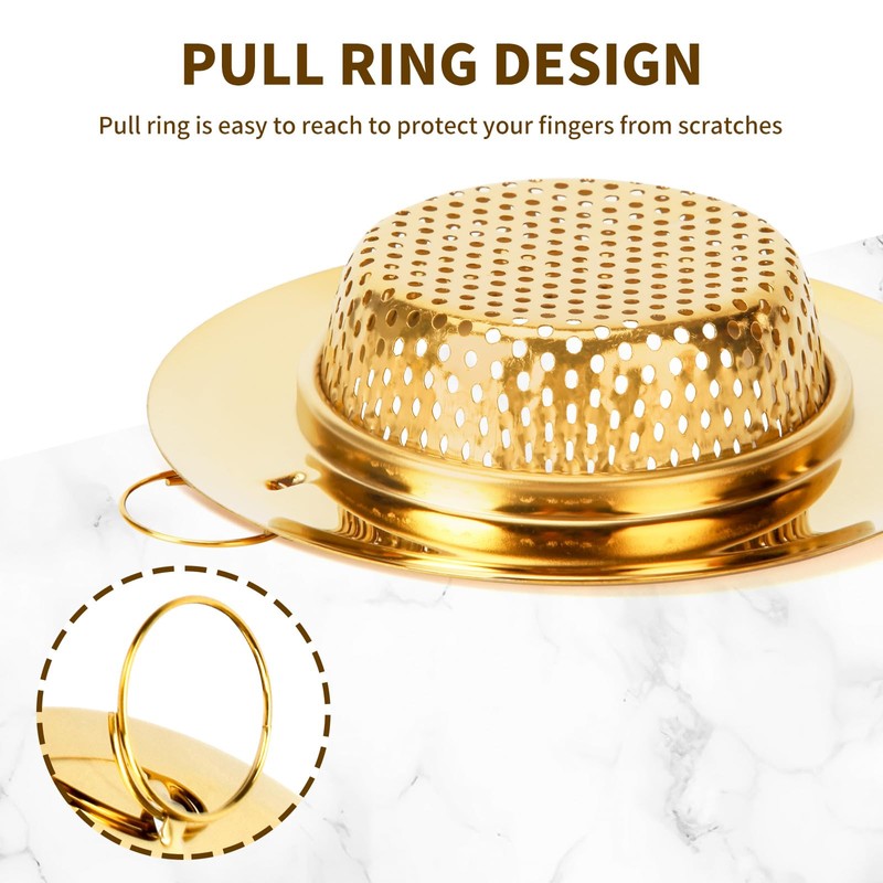 Blueden 2 Pack Kitchen Sink Strainers with Pull Ring, Large