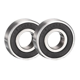 2PCS Juttzzei 6003-2RS Bearings, ID 17 x OD 35 x Width 10mm 6003-2RS Deep Groove Ball Bearings, Chrome Steel Double Sealed Precision Bearing P6(ABEC 3) - Silver