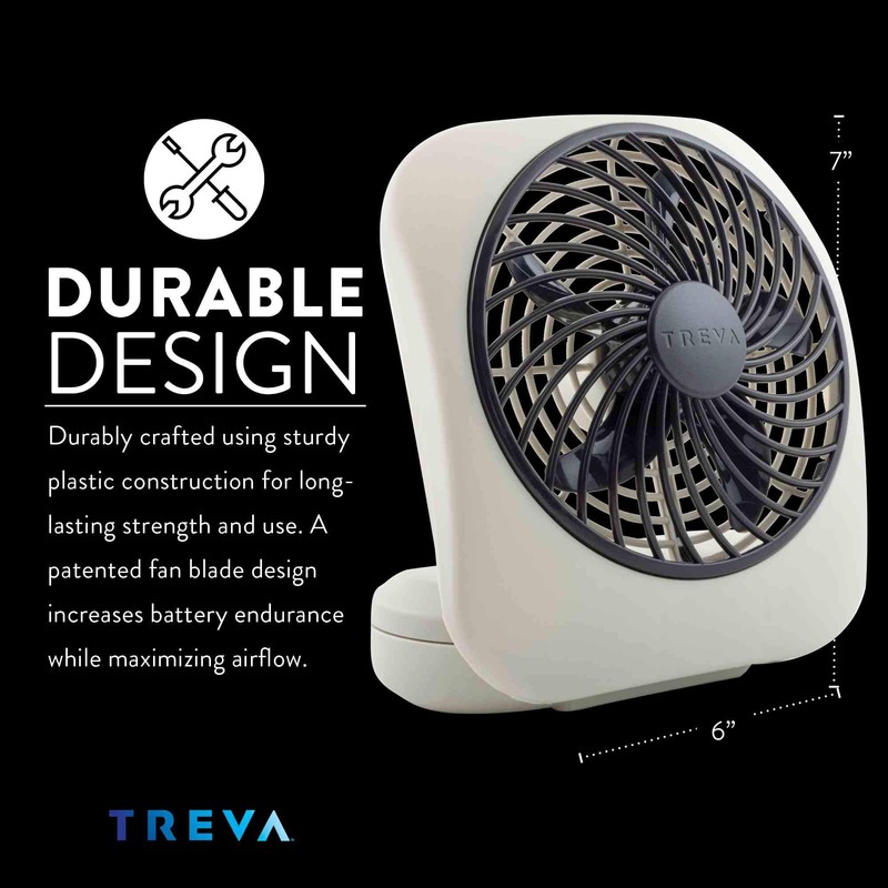 O2COOL Treva 5 Inch Battery Powered Fan Portable Desk Fan