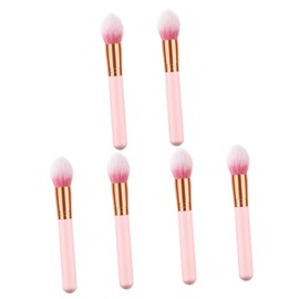 Beavorty 6pcs Professional Makeup Brush Wooden Handle and Nylon Bristles for Daily and for Cosmetics Application and Blending