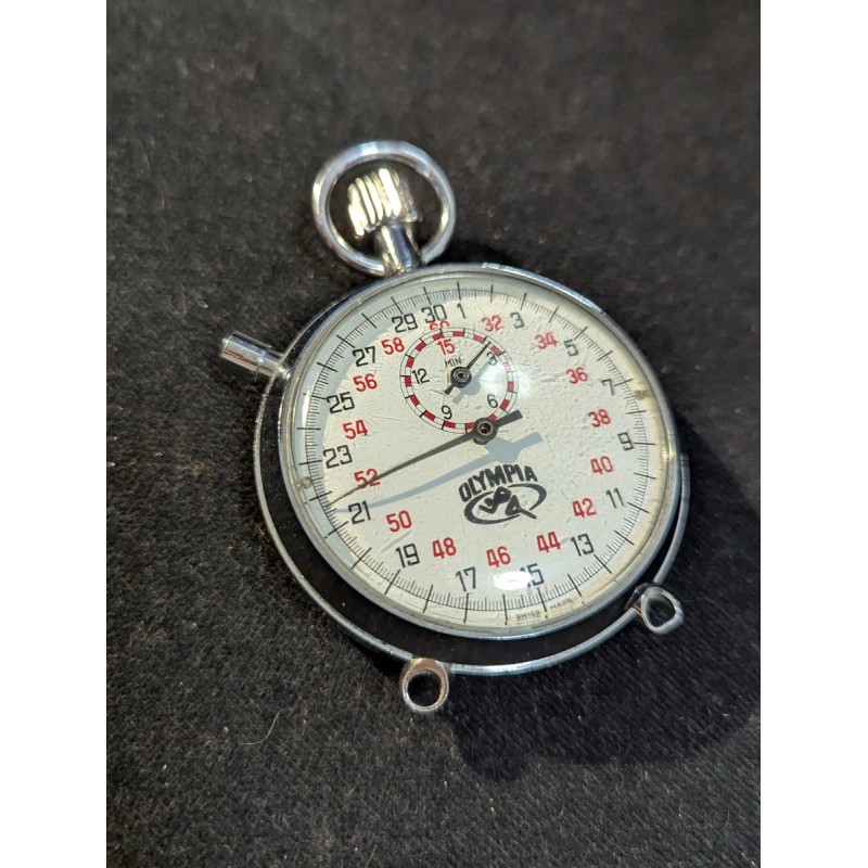 Cronometro Antiguo Olimpiadas Vintage Suizo Plateado