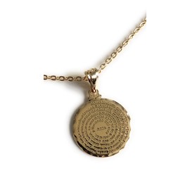 Dainty Our Lord Prayer Spanish Pendant 17.2 Inches Gold Plated Necklace Oracion Padre Nuestro